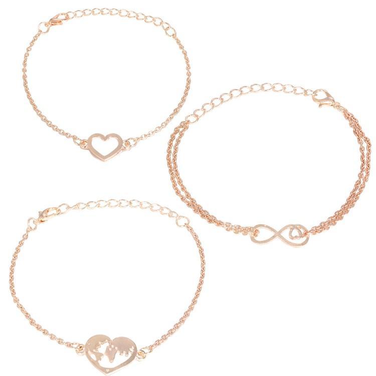 Love & Peace in the World Rose Gold 3 Piece Set